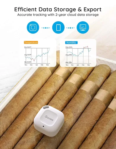 Vista 5 de Govee Termómetro higrómetro Bluetooth, termómetro inalámbrico, mini sensor de humedad con alerta de notificación, almacenamiento y exportación