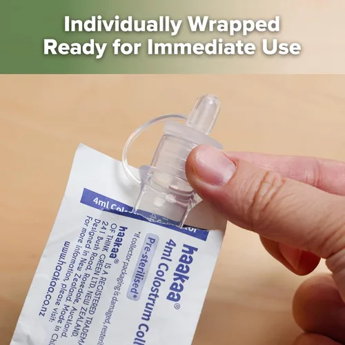 Vista 6 de Jeringas de colector de calostro Haakaa para colector de leche materna para madres lactantes para recolectar, almacenar y alimentar calostro