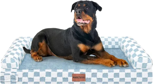 Vista 92 de Cama ortopédica lavable para perros pequeños: cama con cojines de apoyo para perros pequeños y gatos, cama impermeable de espuma tipo caja de Gris