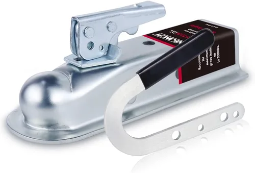 Vista 17 de NBJINGYI Acoplador de remolque recto de 1-7/8" de bola, 2" de ancho de canal, 2000 LBS Acoplador de lengua de remolque