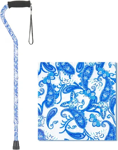 Vista 17 de Bastón de diseñador Nova con mango de compensación, bastón de caminar ajustable y ligero con correa de transporte, negro