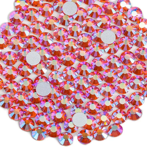 Vista 180 de Beadsland 1440 diamantes de imitación de cristal con parte trasera plana, gemas redondas, ámbar, SS3, 0.047-0.055 in