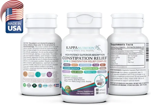Vista 2 de KAPPA NUTRITION Suplemento para aliviar el estreñimiento, limpieza suave de colon para regularidad y salud intestinal, fórmula que no forma hábito