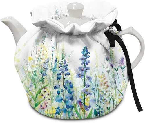 Tetera acogedora funda térmica aislada para hervidor de agua, calentador de desayuno, lavable a máquina, para tetera, decoración de cocina del Verde