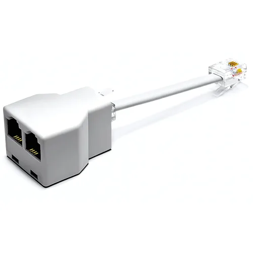 Divisor de conector de teléfono para teléfono fijo RJ11 6P4C Adaptador dúplex de 2 vías en línea o en pared (1 divisor + cable de 2.5 pulgadas)