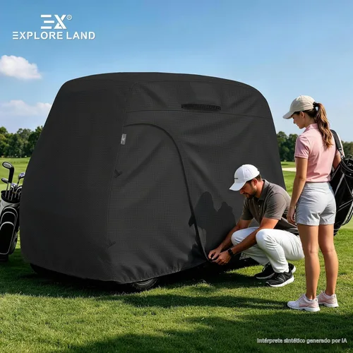 Vista 7 de Explore Land Funda impermeable para carrito de golf universal, compatible con la mayoría de marcas, para 2/4/6 pasajeros