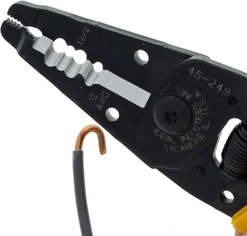 Vista 9 de IDEAL Electrical 45-249 12/2 NM T-Stripper - 2/12 AWG, pelacables con agujeros de bucle, nariz de alicate, apertura automática con resorte