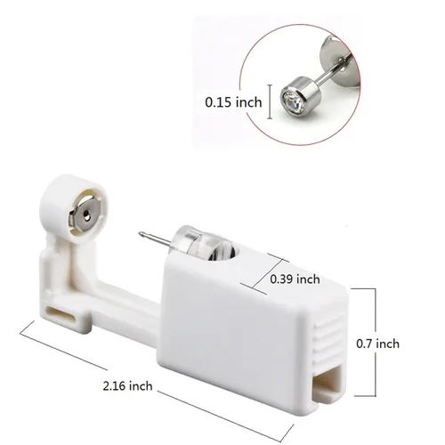 Vista 2 de Pimoys 2 piezas Pistola de Perforación de Oreja Sin Dolor Desechable de Seguridad Aséptica Kit de Herramientas con Aretes