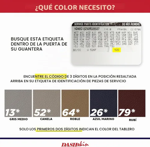 Vista 2 de DashSkin Cubierta para salpicadero compatible con SUV y camionetas GM 95-96 en color negro, tapa de plástico moldeado duro para salpicadero
