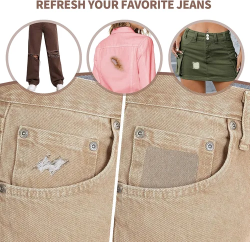 Vista 3 de KING MOUNTAIN Paquete de 20 parches de reparación termoadhesivos para pantalones vaqueros, kit de parches de mezclilla para jeans, 3 x 4-1/4 Cinco