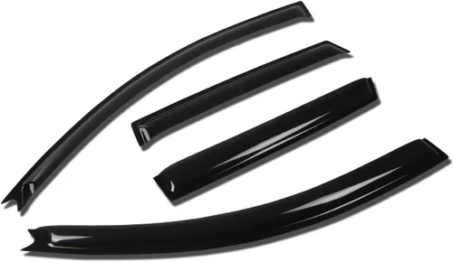 Vista 8 de DNA MOTORING WVS-183 - Deflector de ventana de ventilación de humo oscuro, protector contra la lluvia/sol, paquete de 4