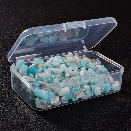 Vista 2 de Piedras preciosas naturales de amazonita de 5 a 0.315 in a granel, piedras preciosas de cristal perforadas de forma irregular para hacer joyas