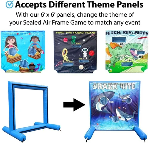 Vista 4 de TentandTable Panel de juego de marco de aire de repuesto Panel de lanzamiento de bolsas de frijoles con red Uso con juego de marco de aire