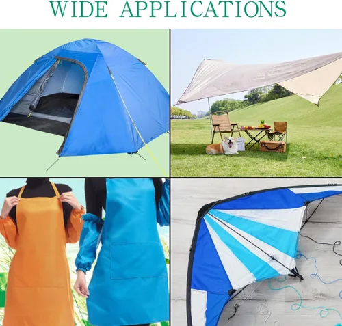 Vista 5 de Tela de nailon Ripstop 40D, 6 piezas de 59 pulgadas de ancho x 36 pulgadas de largo, impermeable, duradera, hermética, ligera, para cometas, bandera