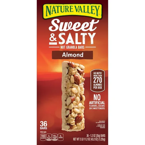 Vista 29 de Nature Valley, Barras de granola de almendras dulces y saladas, caja de 7.4 onzas (paquete de 4)