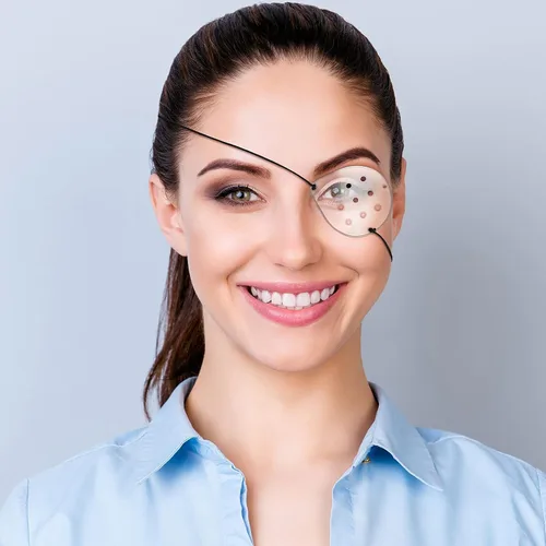 Vista 6 de Nuanchu 6 piezas de escudo de ojos después de la cirugía de cataratas, parche de plástico transparente para ojos con correa elástica extendida