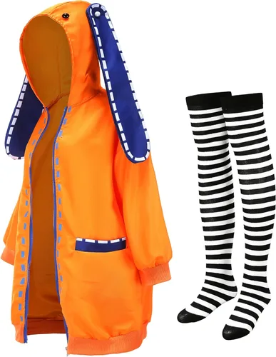 Vista 2 de Abrigo con capucha de conejo para mujer, disfraz de anime para cosplay