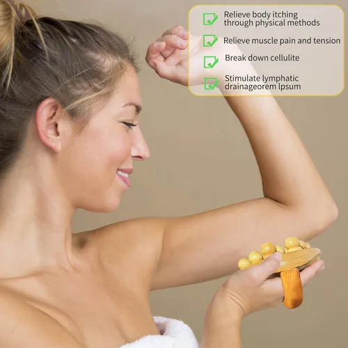 Vista 7 de Herramientas de masaje de terapia de madera, masajeador de drenaje linfático para moldear el cuerpo, kit de maderoterapia, masajeador de celulitis
