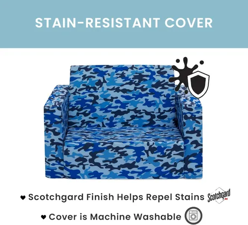 Vista 5 de Delta Children Cozee - Sofá convertible 2 en 1 de sofá a cama, cómodo sofá abierto y cama para niños