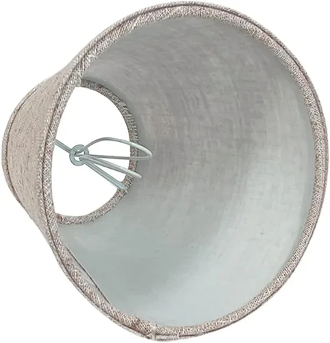 Vista 3 de TOOTOO STAR - Mini pantalla de barril marrón doble con clip, pantalla de tela de barril para candelabros de mesa, lámpara de pie de pared, repuesto