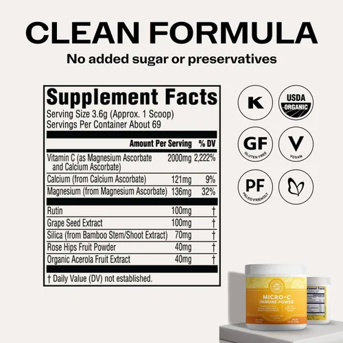 Vista 6 de Vimergy Kit de poción para la piel – Micro-C Immune Power (TM) (8.82 oz) y MSM (120 cápsulas) – Soporte para la piel, cabello y uñas + colágeno +