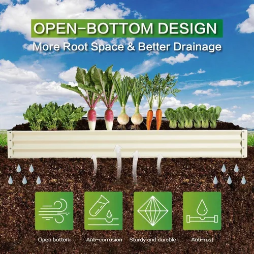 Vista 48 de GARDMAX 2x2x1FT Galvanized Round Raised Garden Bed Kit, Metal Planter Boxes Outdoor with Easy Assembly, Large Garden Bed for Vegetables, Fruits