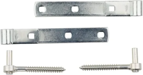 Vista 2 de National Hardware N130-054 290BC Bisagras de gancho de tornillo/correa en zincado, paquete de 2, 8 pulgadas