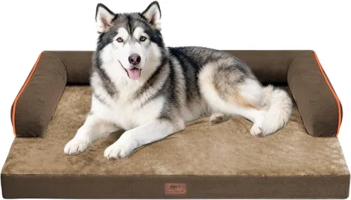 Vista 10 de Cama ortopédica extra grande para perros impermeable: cama de espuma viscoelástica para perros XL y extra grandes, sofá sofá, lavable con funda