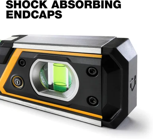 Vista 3 de ToughBuilt Nivel de caja magnética iluminada de 9 pulgadas, nivel de aluminio compacto con viales iluminados por LED, imanes de tierras raras, base