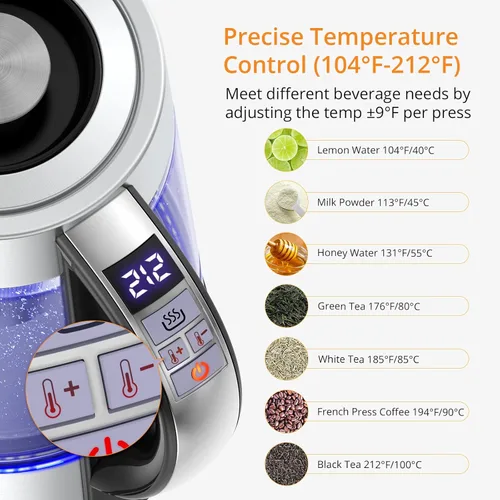 Vista 2 de FlexWill Hervidor eléctrico de 18 litros control de temperatura de 24 horas caldera de agua caliente hervidor de té con filtro de acero inoxidable