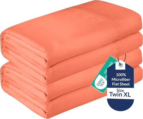 Vista 29 de Royale Linens Juego de 6 sábanas encimeras a granel, sábanas superiores, microfibra suave de 1800, resistente a las arrugas y a las manchas