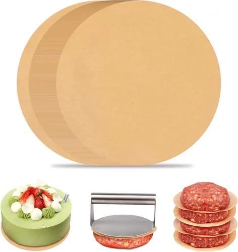 Vista 9 de Círculos de pergamino para hornear, juego de 100, papel pergamino redondo antiadherente de 9 pulgadas para molde de pastel desmontable, horno