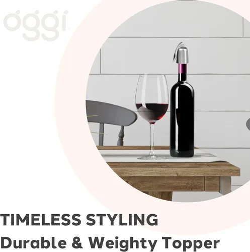 Vista 4 de Oggi Tapón de botella, palanca, elegante adorno de vino (7653.)