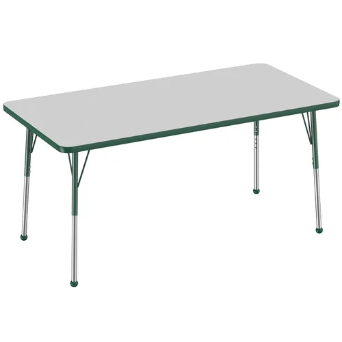 Vista 18 de FDP - Mesa rectangular para actividades escolares y de oficina (24 x 36 pulgadas), patas estándar con deslizadores giratorios, altura ajustable