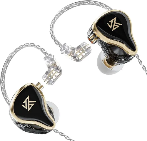 Auriculares IEM KZ ZAS de alto rendimiento (desmontables, controladores de armadura equilibrados, controladores dinámicos 7BA+1DD híbridos, Negro