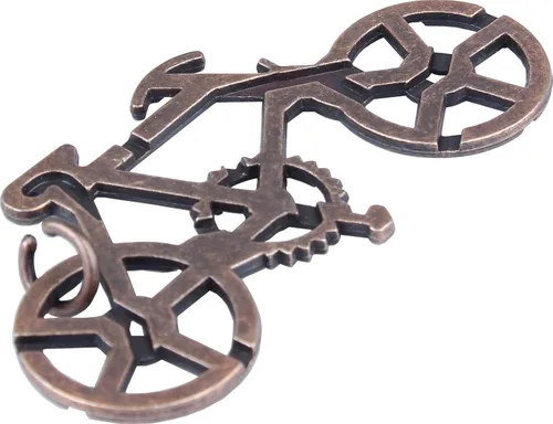 Vista 4 de Rompecabezas de metal de hierro para bicicleta, 100 piezas, 4.13 x 4.13 pulgadas, rompecabezas de cerebro, prueba de coeficiente intelectual, juego