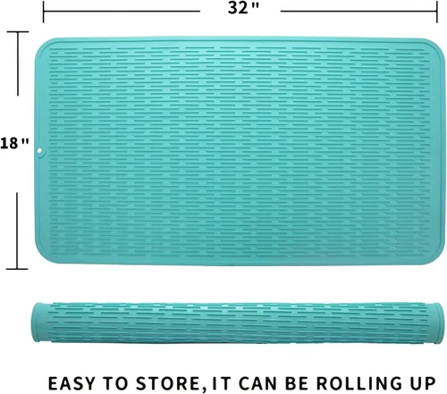 Vista 733 de MicoYang Alfombrilla de Silicona para Secar Platos de Múltiples Usos, Fácil de Limpiar, Ecológica, Alfombrilla de Silicona Resistente al Calor