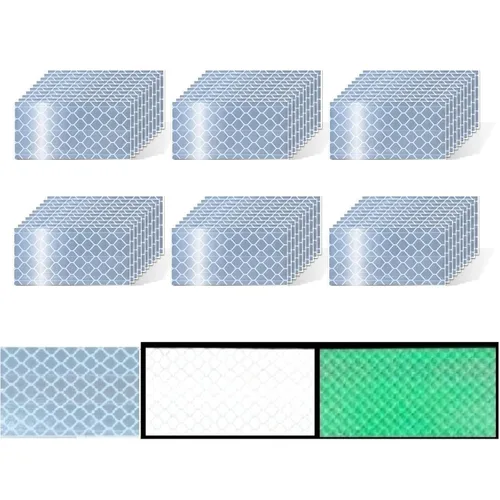 Vista 30 de Adhesivos reflectantes reflectantes de 1 pulgada de diámetro, reflector, impermeable, cinta adhesiva de advertencia de alta visibilidad