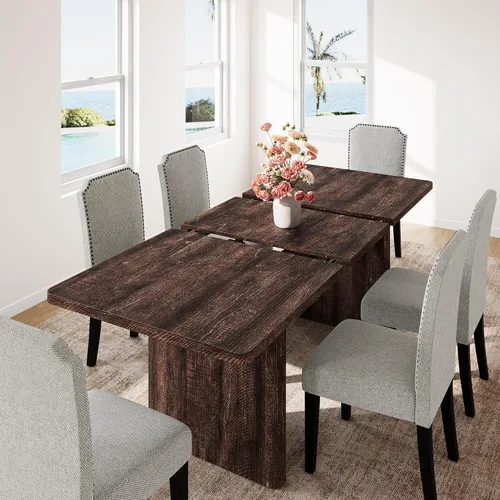 Vista 14 de GarveeHome 63" Long Oval Dining Table with Wooden Base for 4-6 People