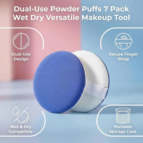 Vista 3 de Cojín de aire húmedo y seco de doble uso BB CC crema esponja base de maquillaje licuadora de maquillaje esponja de belleza impecable para cremas