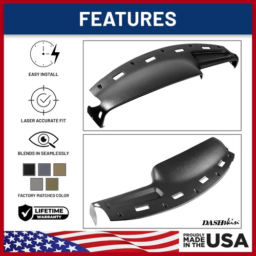 Vista 5 de DashSkin Cubierta moldeada para salpicadero compatible con Dodge Ram 1500 2500 y 3500 94-97 en color negro, fabricada en los Estados Unidos