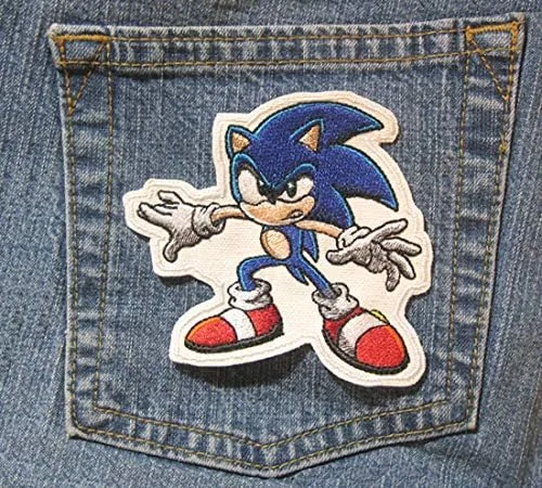 Vista 4 de Parche para coser con plancha inspirado en Sonic The Hedgehog Character Sega Genesis Gaming