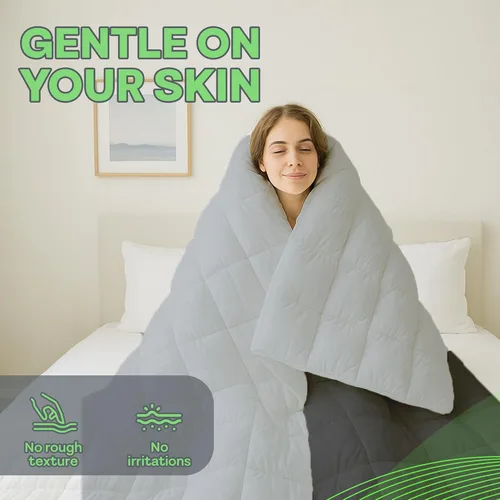 Vista 2 de Sacred Thread Edredón reversible – Poliéster y rayón derivado del relleno de edredón de bambú, para todas las estaciones, relleno alternativo al