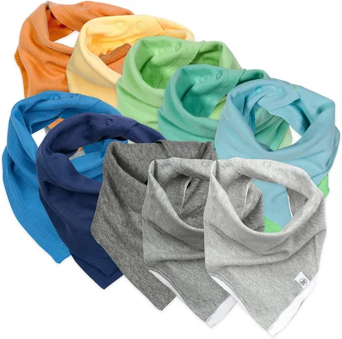 Vista 3 de HonestBaby Paquete de 20 mamelucos de manga corta de algodón orgánico y babero bandana, 12 meses
