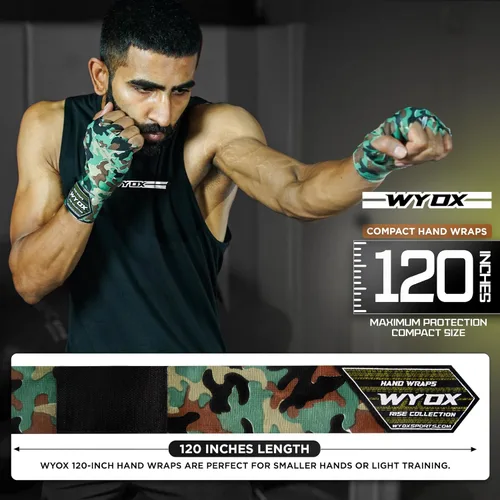 Vista 4 de WYOX Gel Boxing Hand Wraps for Men Women – Elasticated Padded Long Wrist Straps Cotton & Nylon Blend for Muay Thai MMA, Kickboxing, BJJ Combat
