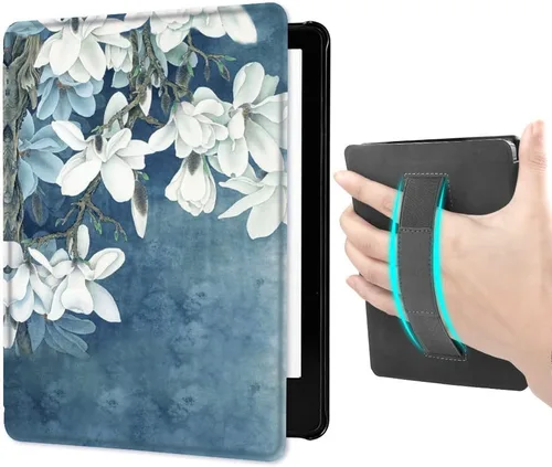 Vista 13 de Funda para Kindle Paperwhite (6.8", 11.ª generación, versión 2021) con correa de mano, funda inteligente rígida de PC con función de encendido