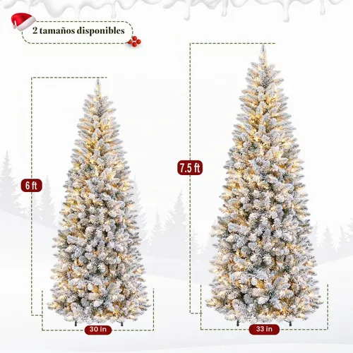 Vista 7 de Árbol de Navidad preiluminado con lápiz delgado de 6 pies con 10 200 luces LED blancas cálidas y multicolor, 544 puntas de ramas, pedal de pie Basic