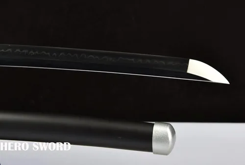 Vista 7 de Espada japonesa de anime, espada de samurái hecha a mano con espiga completa, katana práctica y afilada, espada katana de Demon Slayer Kamado