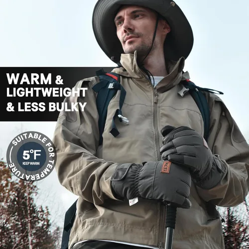 Vista 2 de MCTi Winter Gloves Men's Waterproof Insulated Snow Gloves for Cold Weather