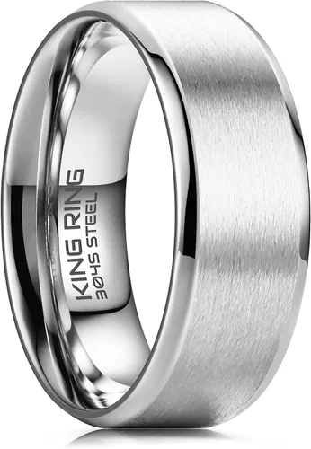 King Ring Anillos básicos de 460.315 in Anillos de boda para hombre con acabado mate súper pulido para hombres y mujeres Diseñado en Estados Unidos